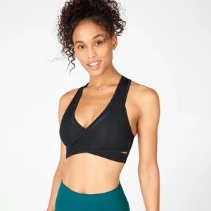 Sexy!! Fabletics Faye Mesh Sports Bra II Black Strappy Medium Retail $50
